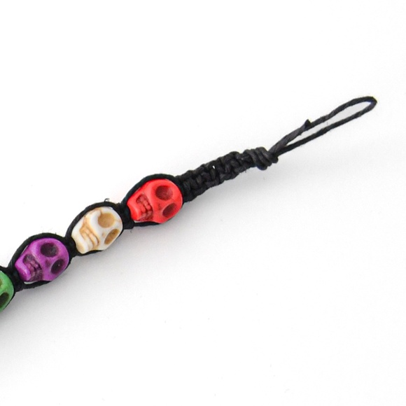 Black Colored Skull Bracelet, Handmade, Handcrafted Jewelry, Holiday - Picture 4 of 4